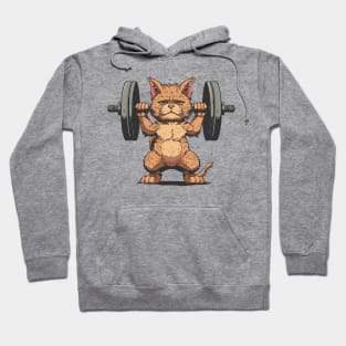 cat lifting weight Hoodie